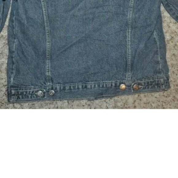 Mens Bear River Workwear Jacket Medium Blue Button Up Sherpa Lined Denim Jean - Picture 7 of 7